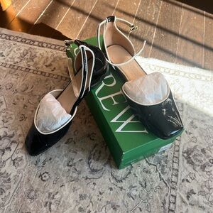 J. Crew Black and White Patent Leather Heels